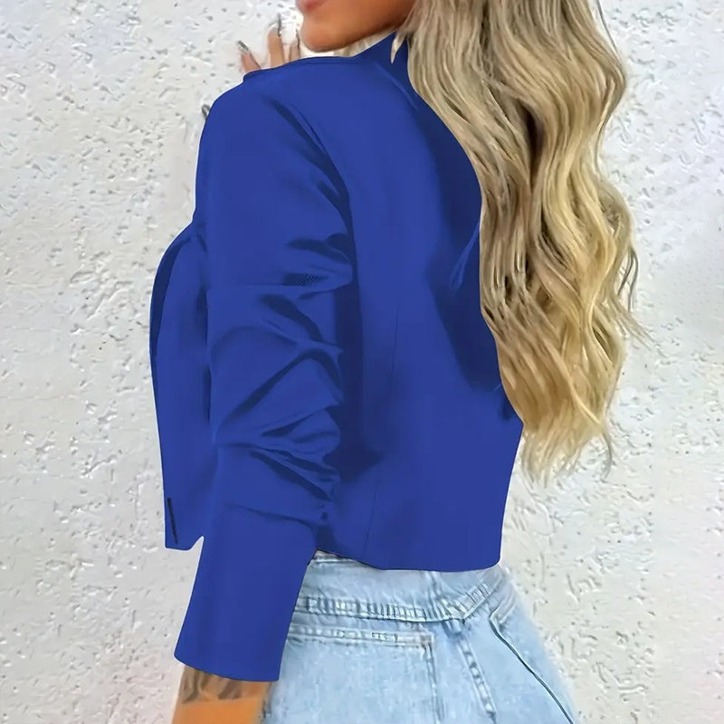 Chic Cropped Notch Lapel Blazer - Evolvgaia®