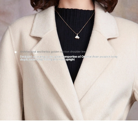 Creamy White Slim Wool Coat - Evolvgaia®