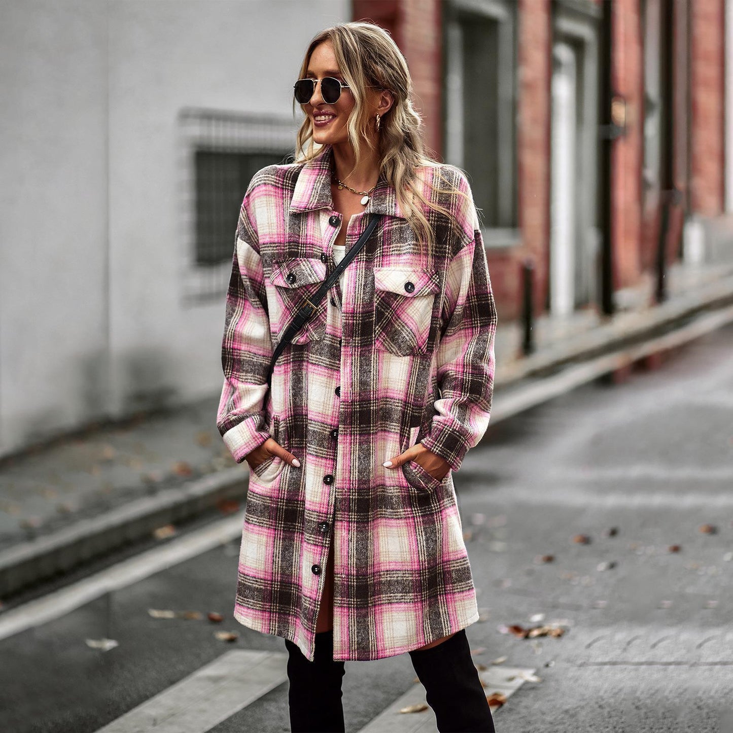 Elegant Long Plaid Cardigan - Evolvgaia®
