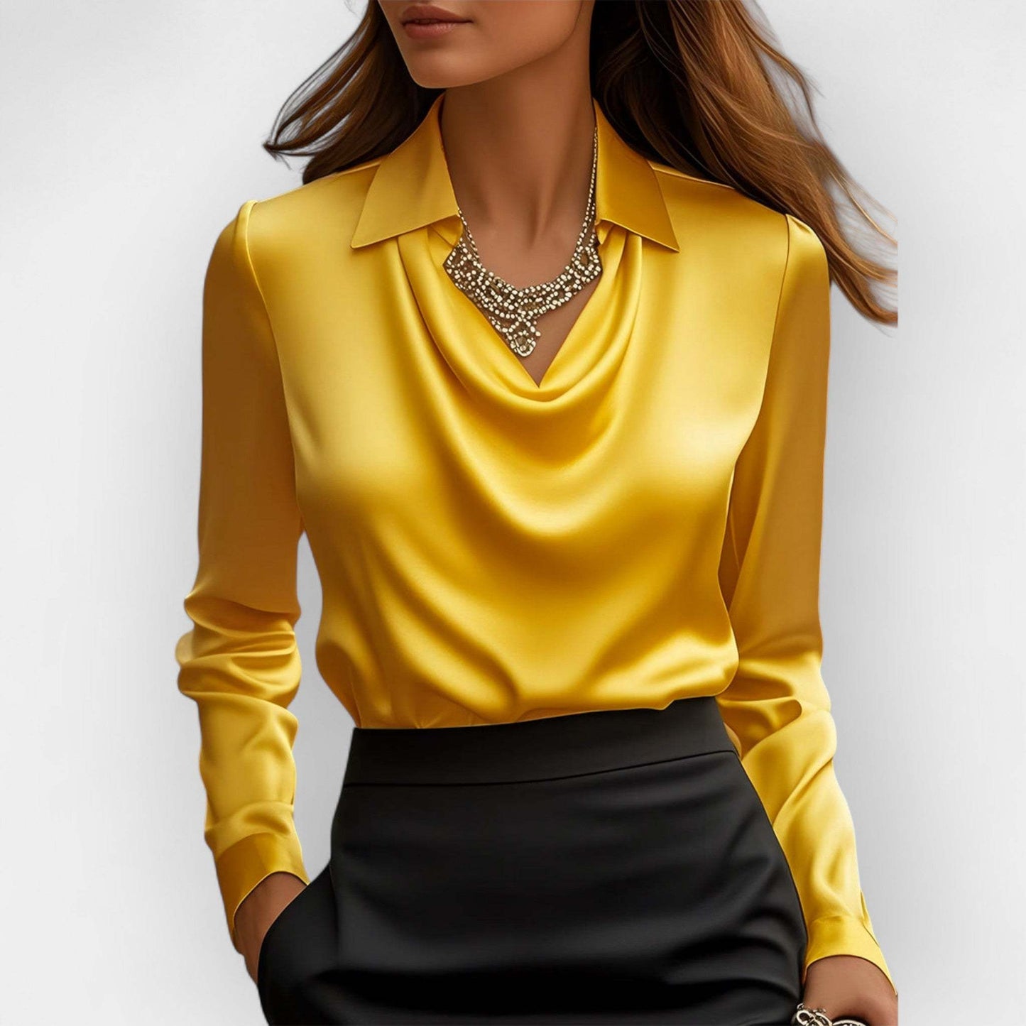 Luna Draped Satin Blouse - Evolvgaia®