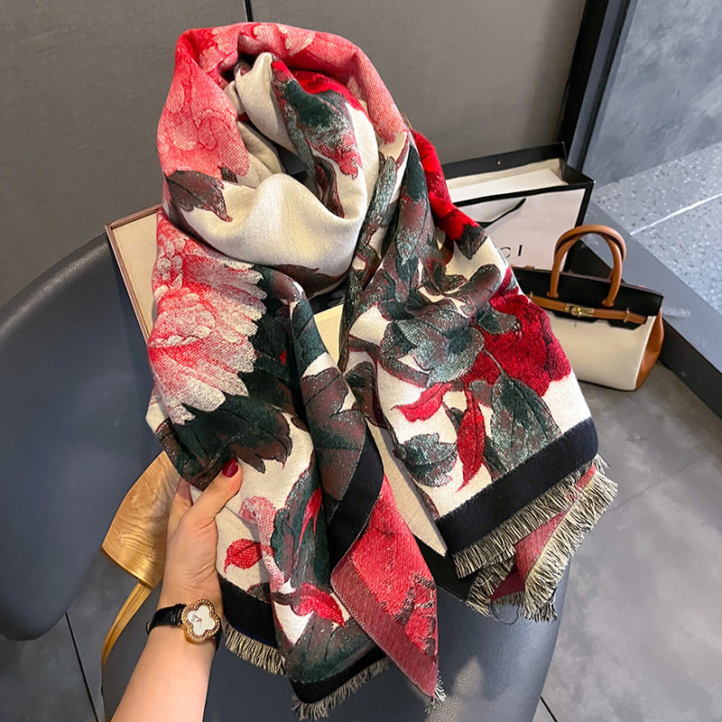 Retro Floral Cashmere-Inspired Scarf - Evolvgaia®