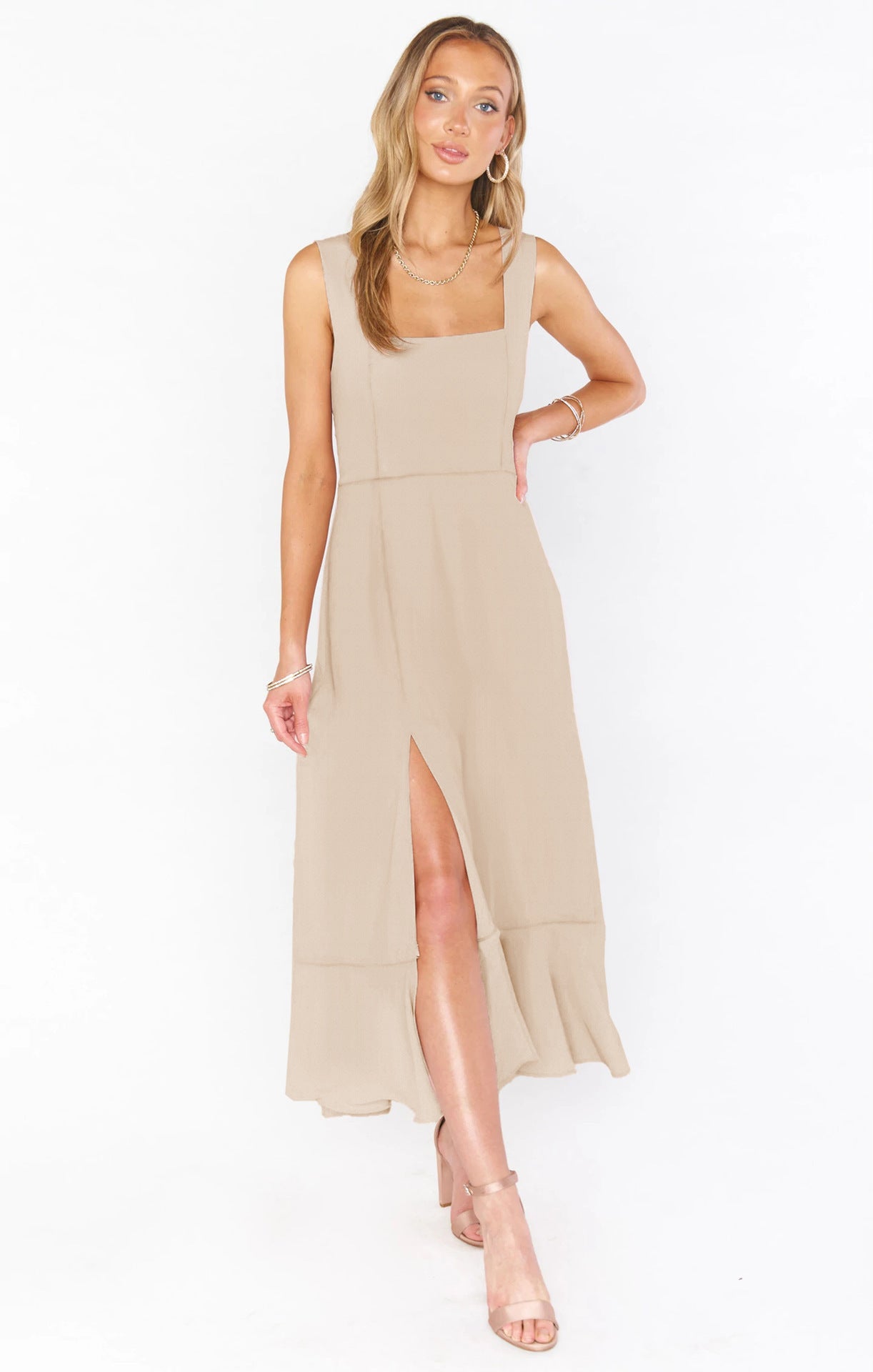 Elegant Suspender Split Dress - Evolvgaia®