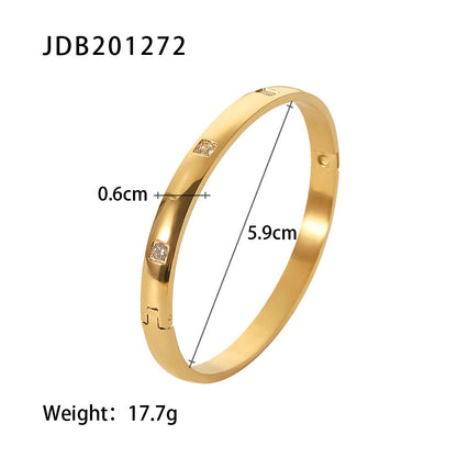 Gold-Plated Stainless Steel Bracelet with Zirconia - Evolvgaia®