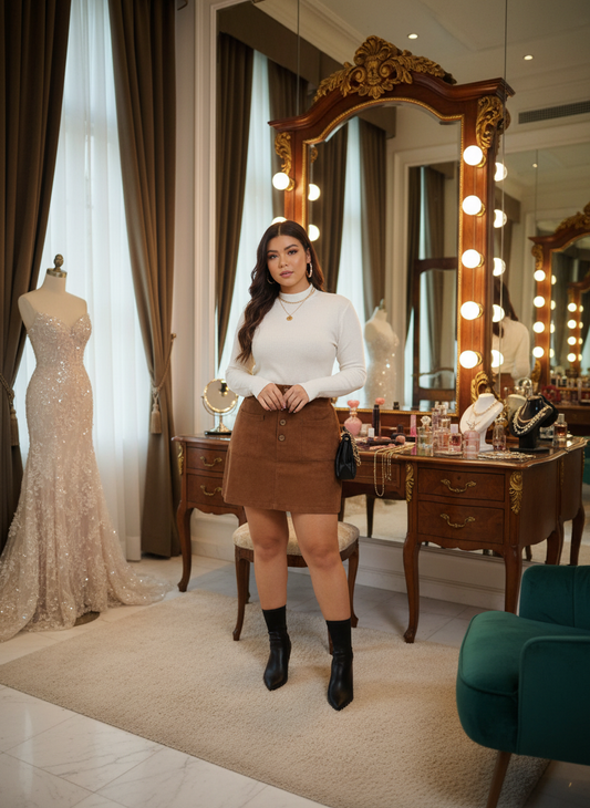 Amélienne Corduroy A-Line Skirt