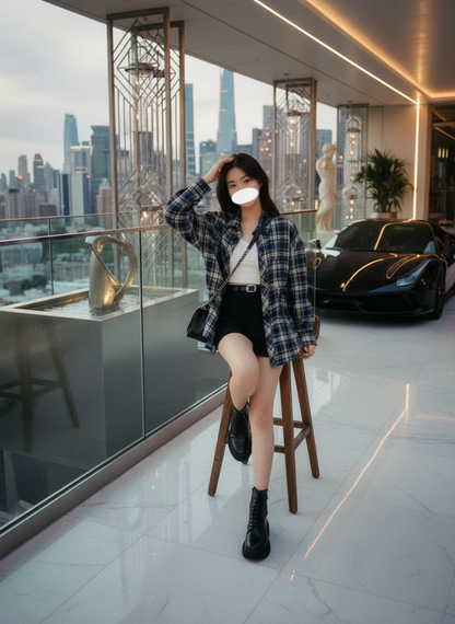 Élise Plaid Breeze Cardigan