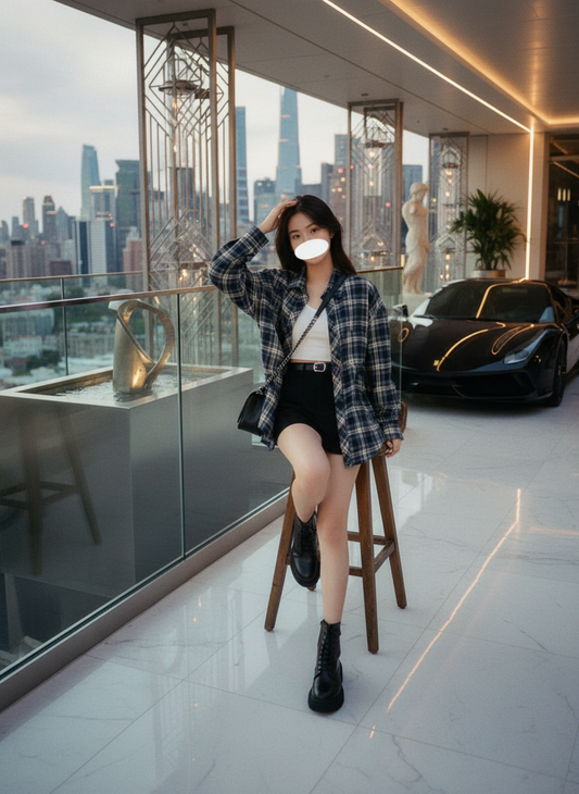 Élise Plaid Breeze Cardigan