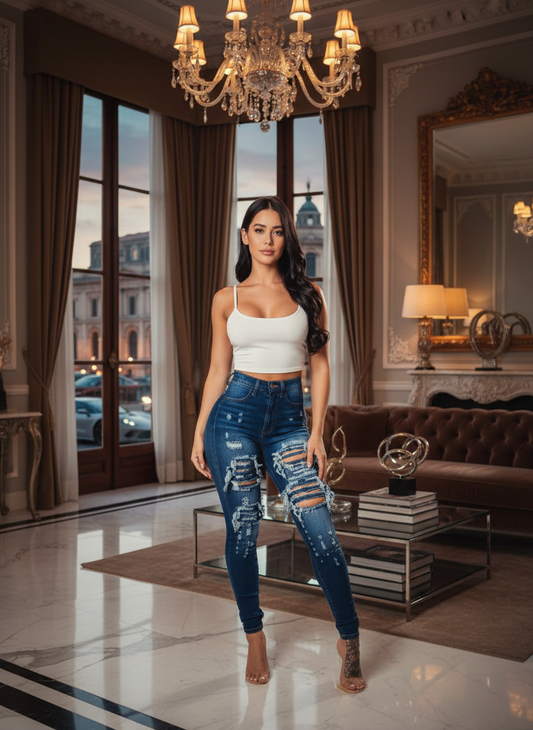 Noir Sculpt Ripped Denim