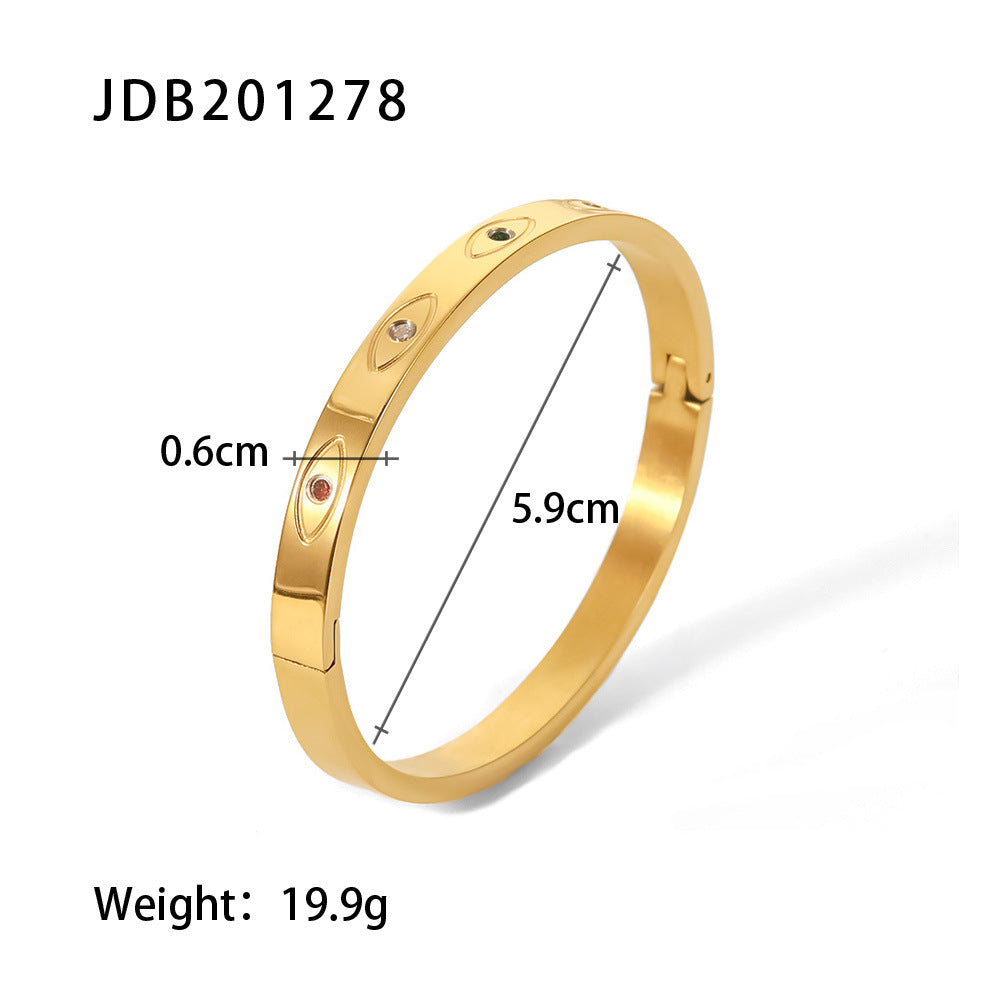 Gold-Plated Stainless Steel Bracelet with Zirconia - Evolvgaia®