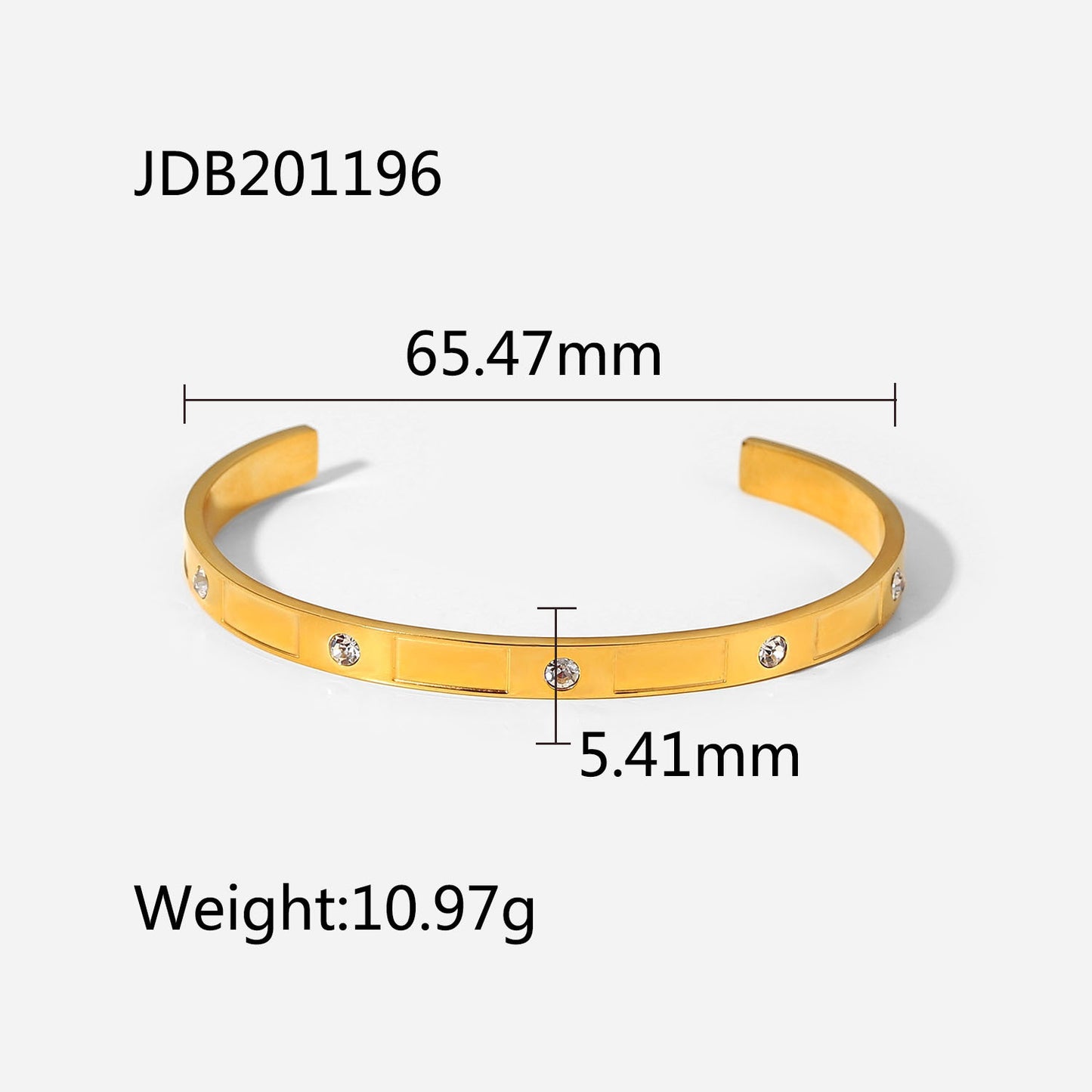 Gold-Plated Stainless Steel Bracelet with Zirconia - Evolvgaia®