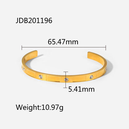 Gold-Plated Stainless Steel Bracelet with Zirconia - Evolvgaia®