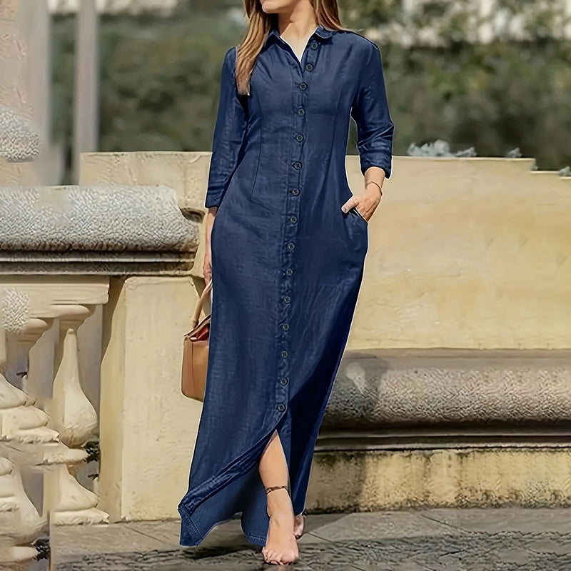 Effortless Denim Maxi Dress - Evolvgaia®