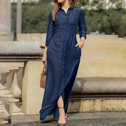 Effortless Denim Maxi Dress - Evolvgaia®