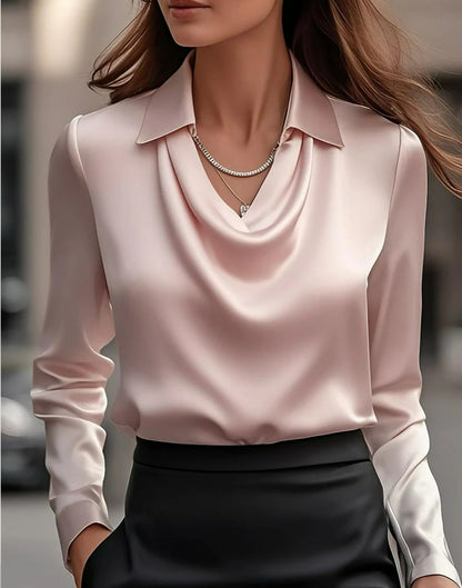 Luna Draped Satin Blouse - Evolvgaia®