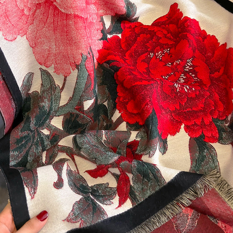 Retro Floral Cashmere-Inspired Scarf - Evolvgaia®